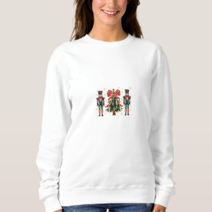 Festive Nutcrackers and Christmas Tree Design Sweatshirt