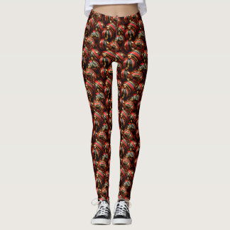 Festive Opulence - Christmas Baubles Leggings BGR