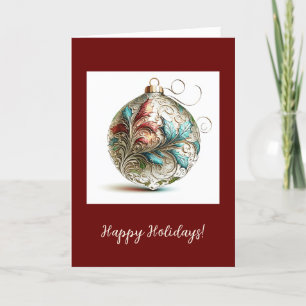 Festive Ornament Folded Holiday / Christmas Card