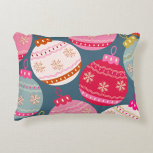 Festive Ornaments Christmas Accent Pillow