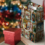 Festive Ornate Vintage Christmas Scenes Small Gift Bag<br><div class="desc">Festive and colourful vintage repeating holiday pattern featuring restored Victorian greeting card illustrations depicting scenes of Father Christmas and children,  each framed in ornate,  Gothic stained glass style ornamental gold borders.</div>