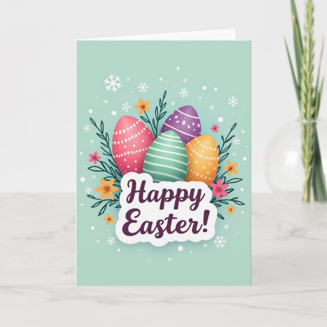 Festive Painted Shapes Greeting Card (Front)