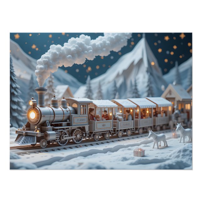 Festive Paper Locomotive Poster (Front)