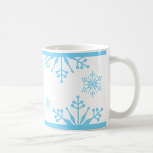 Festive Pastel Blue Snowflake Mug