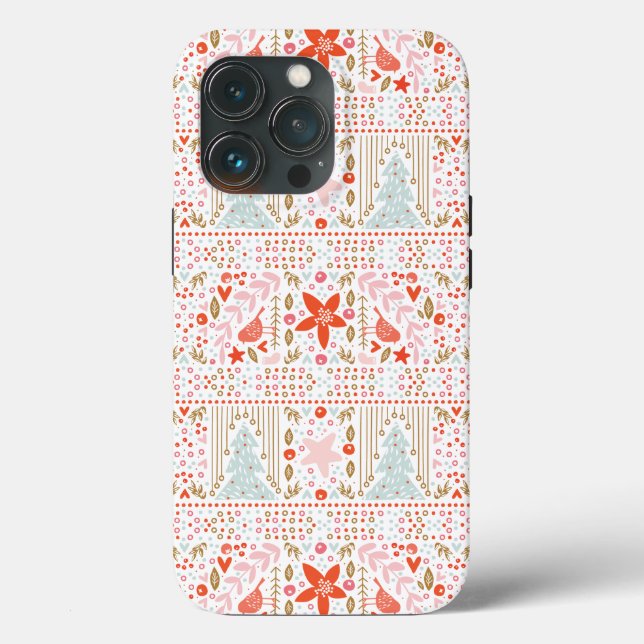 Festive Pastel Merry Christmas Holiday Case-Mate iPhone Case (Back)