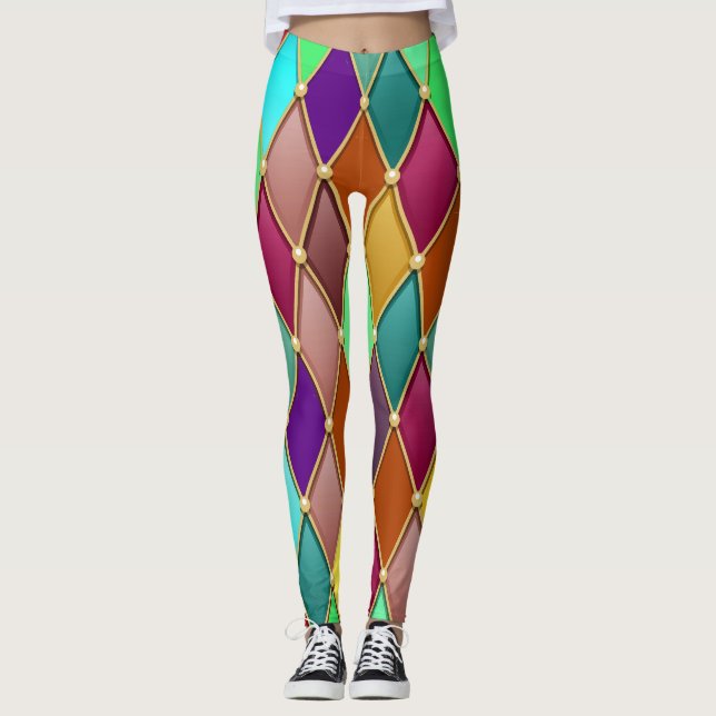 Festive Pattern 1 Pop Fashion Leggings (Front)