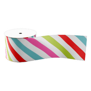 Festive Pattern – Retro Holiday Stripes Grosgrain Ribbon