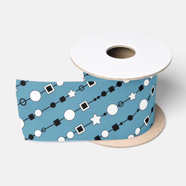 Festive pattern with string beads and jewellery st satin ribbon (Spool)