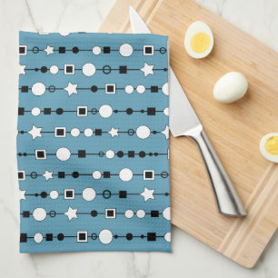 Festive pattern with string beads and jewelry star kitchen towel