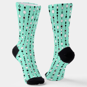 Festive pattern with string beads and jewelry star socks