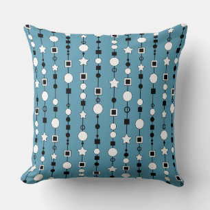 Festive pattern with string beads and jewelry star throw pillow