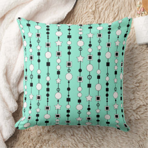 Festive pattern with string beads and jewelry star throw pillow