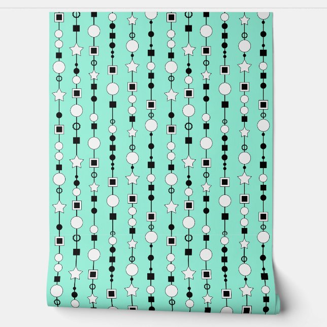 Festive pattern with string beads and jewelry star wallpaper (Unrolling)