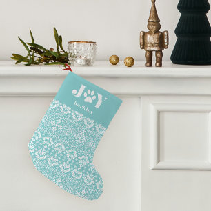 Festive Paws   Personalized Pet Small Christmas Stocking
