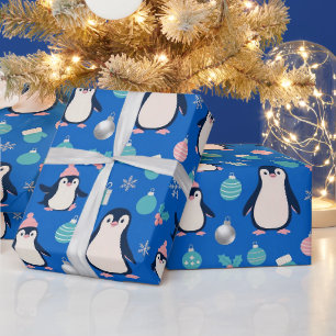 Festive Penguin Christmas Wrapping Paper