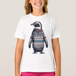 Festive Penguin in a Colourful Sweater