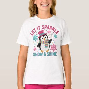 Festive Penguin Kids Tee – Snow & Shine Winter Shi