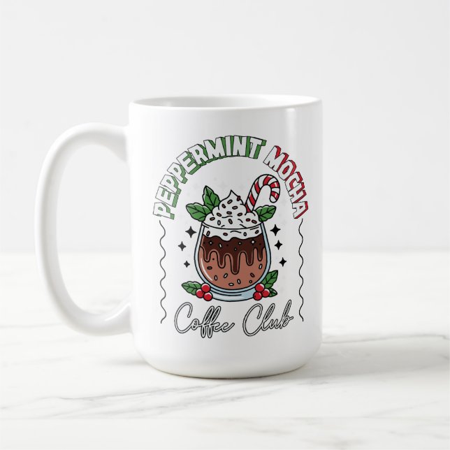 Festive Peppermint Mocha Coffee Cup Design (Left)