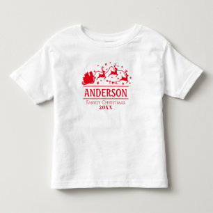 Festive Personalized Family Christmas Holiday Toddler T-shirt