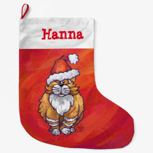 Festive Personalized Ginger Christmas Large Christmas Stocking