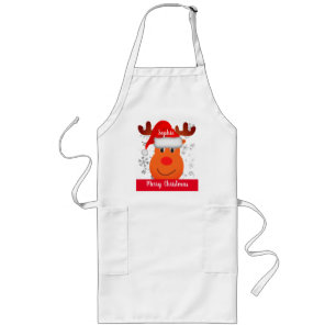 Festive Personalized Reindeer Christmas Apron