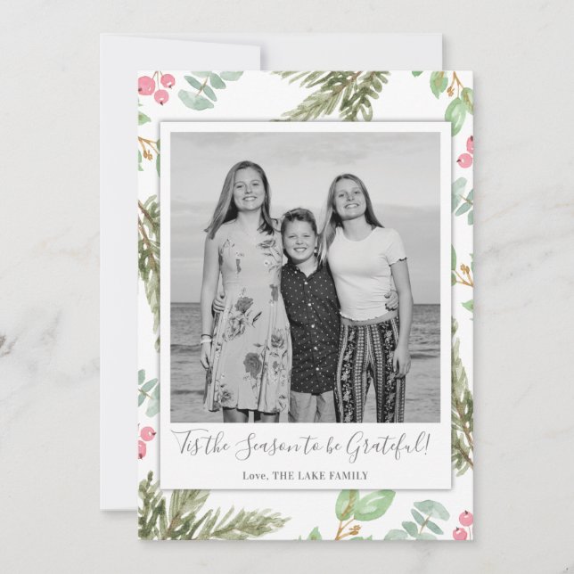 Festive Photo Holiday Cards, Photo Christmas Cards (Front)