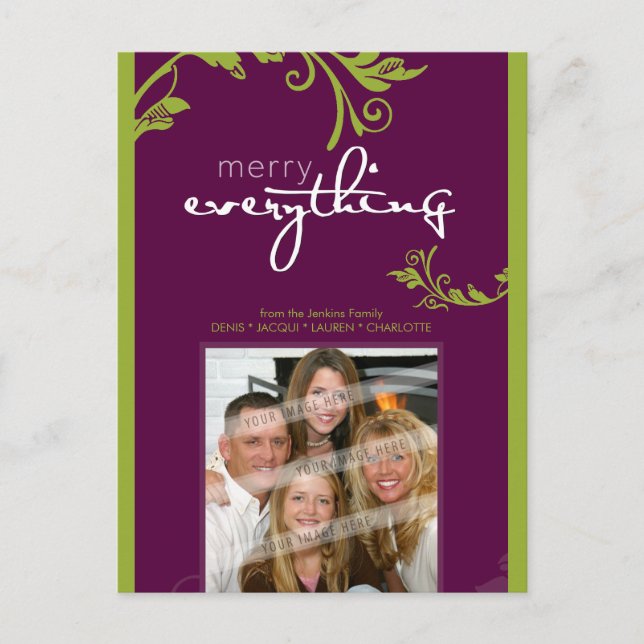 FESTIVE PHOTO POSTCARD :: bold vine 3P (Front)