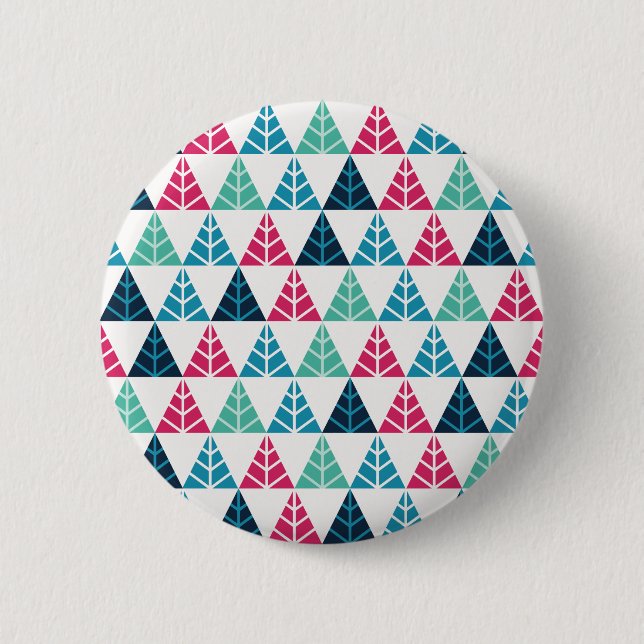 Festive Pine Triangle Mosaic Abstract Christmas I 2 Inch Round Button (Front)