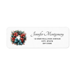 Festive Pine Wreath with Holly Christmas