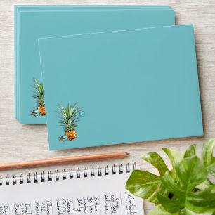 Festive Pineapple Beach Christmas Envelope A7