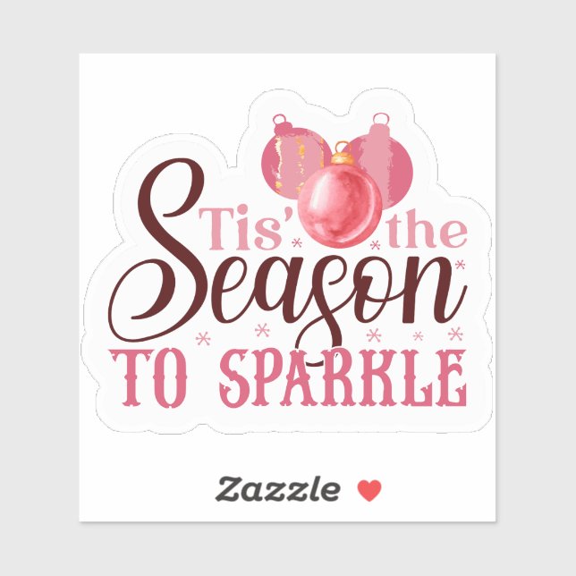 Festive Pink Christmas Joy Sticker (Sheet)