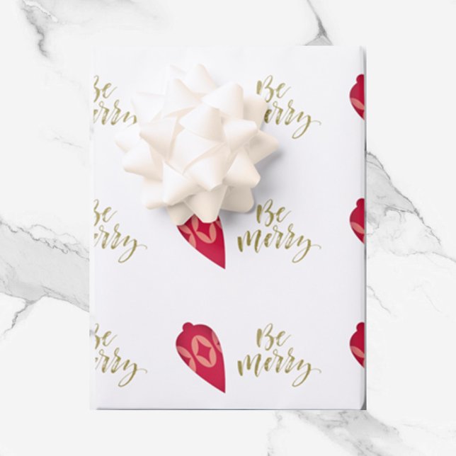 Festive Pink Christmas Ornament  Wrapping Paper Sheet (Creator Uploaded)