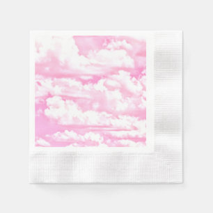 Festive Pink Clouds Napkin