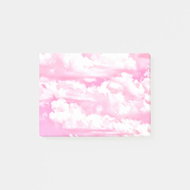 Festive Pink Clouds Post-it Notes (Front)