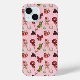 Festive Pink Gingerbread Christmas Phone Case
