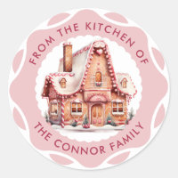 Festive Pink Gingerbread House Christmas Baking