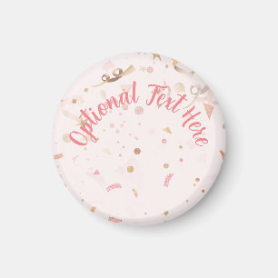 Festive Pink & Gold Pattern Magnet