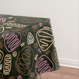 Festive Pink One Line Artistic Drawing Pattern Tablecloth
