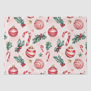 Festive Pink Red Vintage Christmas Tissue Paper
