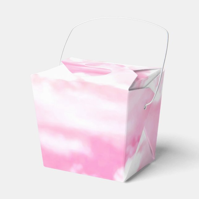 Festive Pink Rose Clouds Favor Box (Front Side)