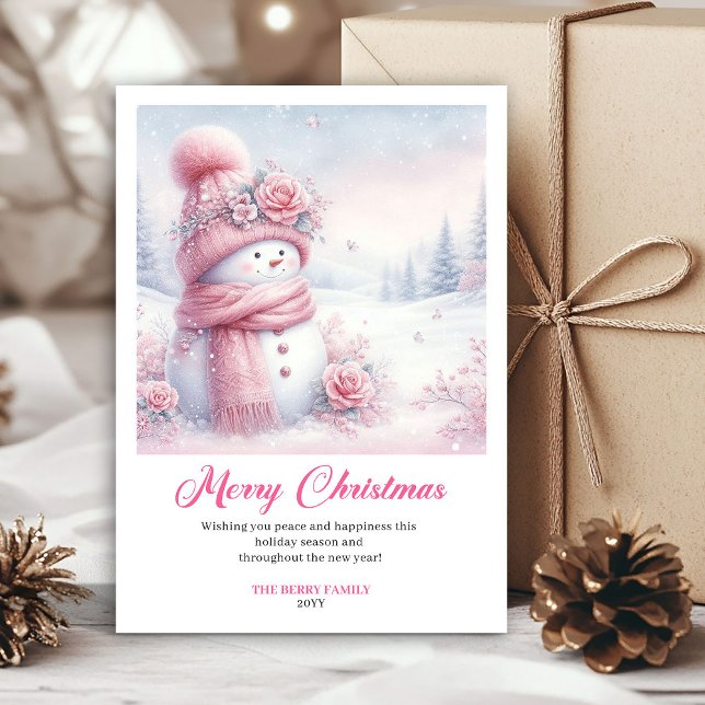 Festive Pinkmas Download Winter Scene Christmas  Holiday Card (Festive Pinkmas Download Winter Scene Christmas Greeting Card

)