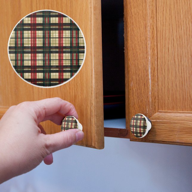 Festive Plaid Ceramic Knob (Creator Uploaded)