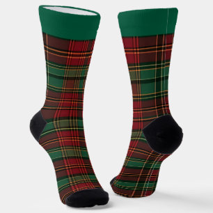 Festive Plaid Christmas Socks with Name