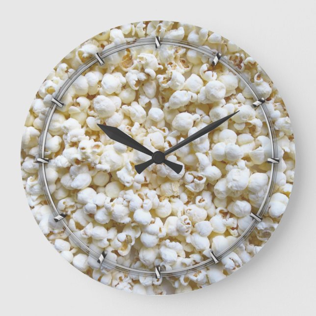 Festive Popcorn Decor Photography Large Clock (Front)