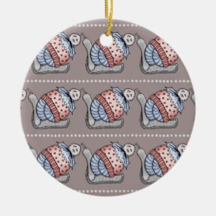 Festive pudding ceramic ornament