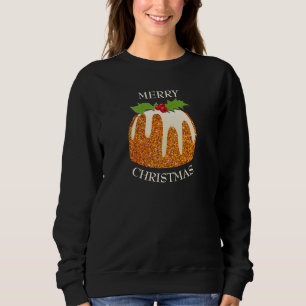 Festive Pudding GLITTER SPARKLE Ugly Christmas Sweatshirt