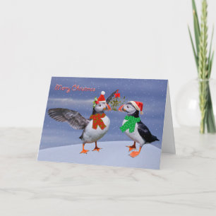 Festive Puffins Christmas Card