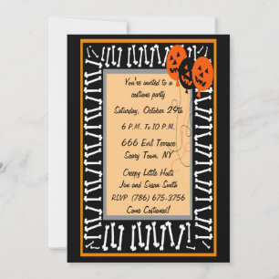 Festive Pumpkin Balloons Party Invitation