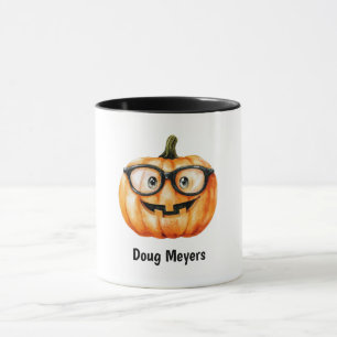 Festive Pumpkin Halloween Personalized Name Mug