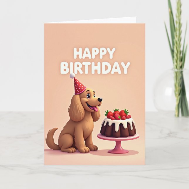Festive Pup Birthday Card (Front)